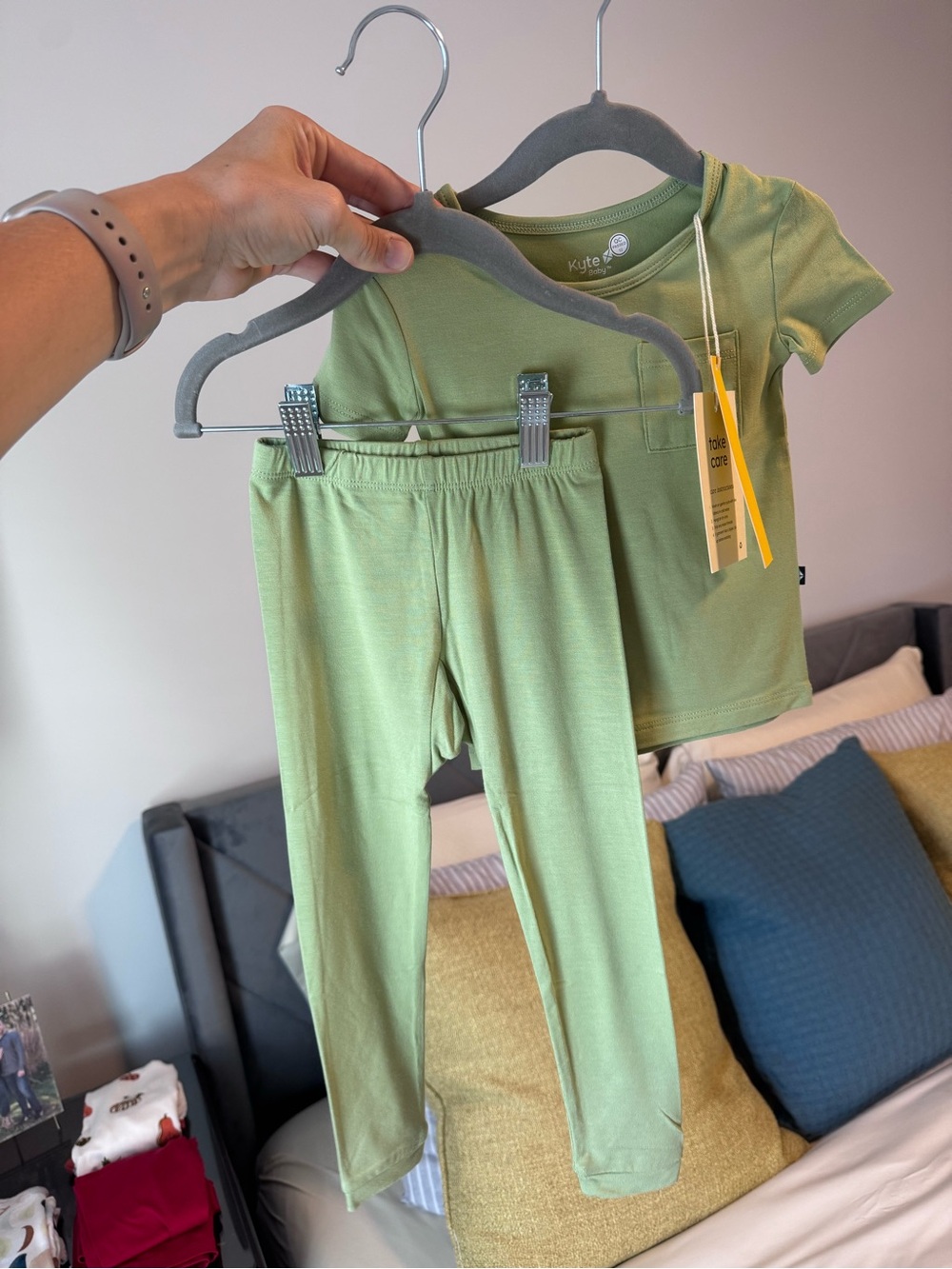 Kyte BABY Sage Green Two-Piece Pajama Set